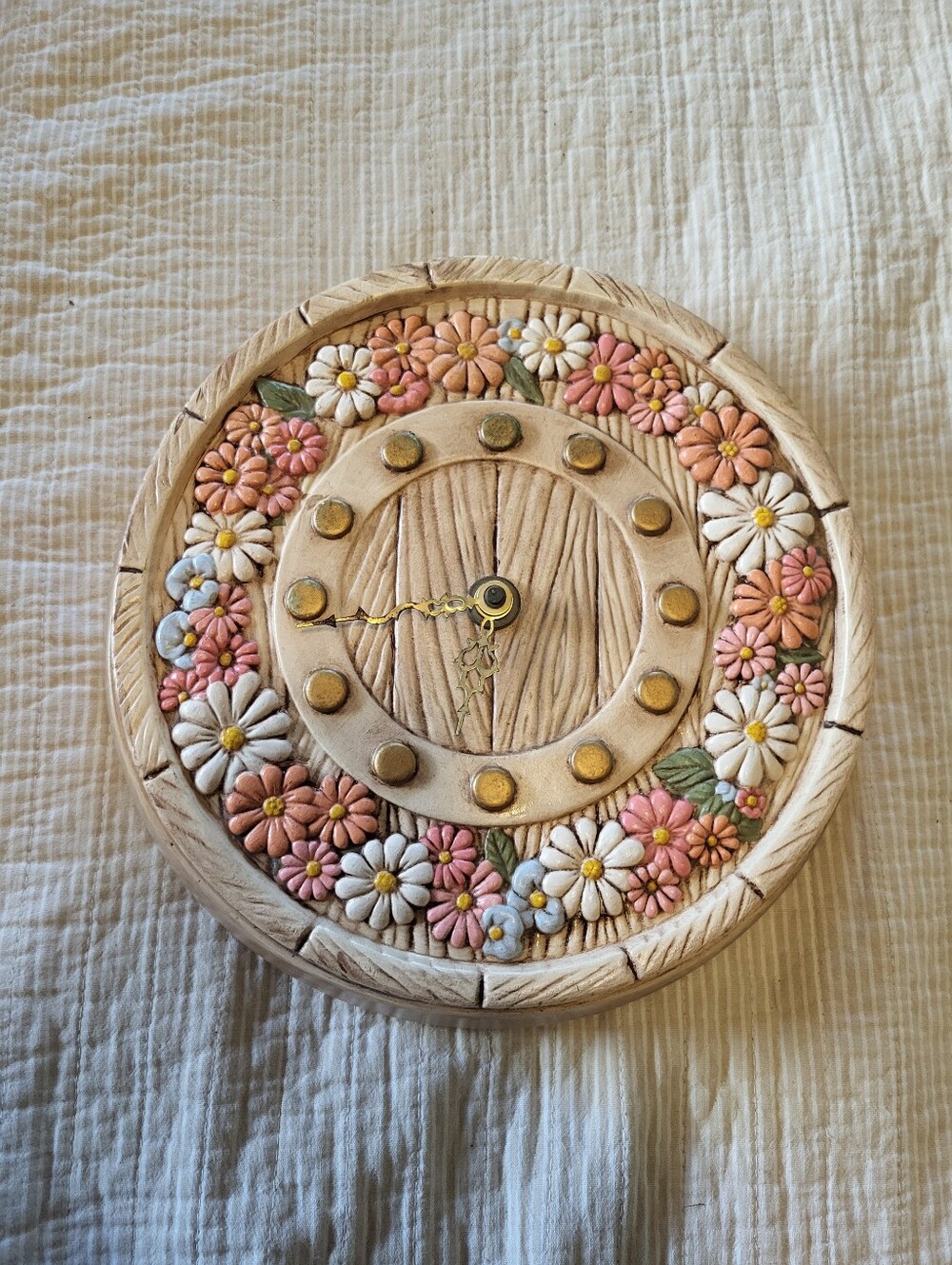Vintage Atlantic Mold Ceramic Clock